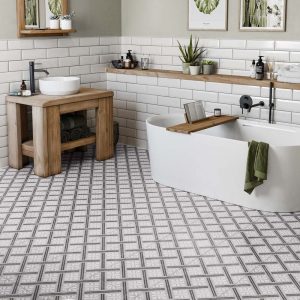 Mondrian Grey Patterned Matt 33.5 x 33.5