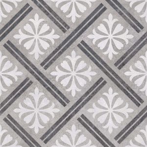 Mondrian Grey Patterned Matt 33.5 x 33.5