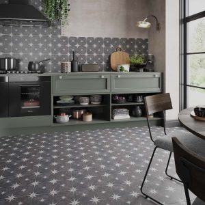 Vincent Charcoal Patterned Matt 33.5 x 33.5
